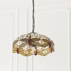 Lampa Wisząca Dragonfly beige (70824) Tiffany