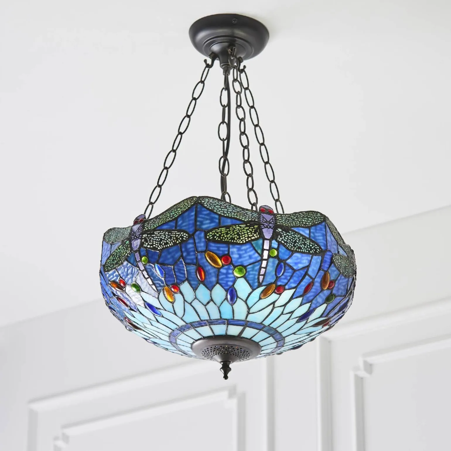 Lampa Wisząca Dragonfly blue (64075) Tiffany