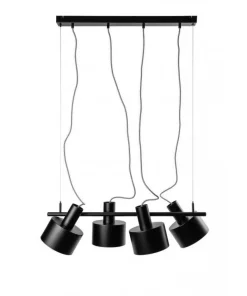 Lampa wisząca Enkel 4 z oplotem poliestrowym czarnym (EN4422P0) - Ummo