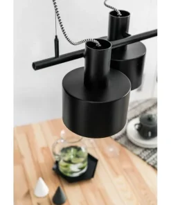 Lampa wisząca Enkel 4 z oplotem poliestrowym czarnym (EN4422P0) - Ummo