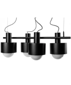 Lampa wisząca Enkel 4 z oplotem poliestrowym czarnym (EN4422P0) - Ummo