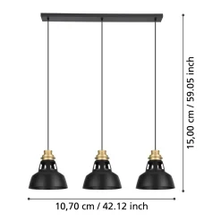 Lampa wisząca ESPINARDO czarna (390231) - EGLO