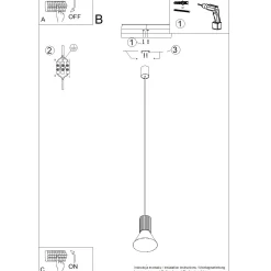 Lampa wisząca ESTRIA 1 beżowa/zielona oliwka (SL.1872) - Sollux Lighting