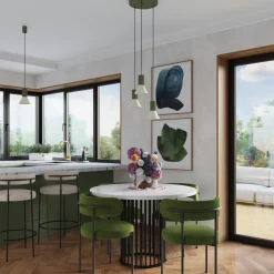 Lampa wisząca ESTRIA 1 beżowa/zielona oliwka (SL.1872) - Sollux Lighting