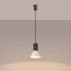 Lampa wisząca ESTRIA 1 beżowa/zielona oliwka (SL.1872) - Sollux Lighting