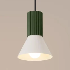 Lampa wisząca ESTRIA 1 beżowa/zielona oliwka (SL.1872) - Sollux Lighting