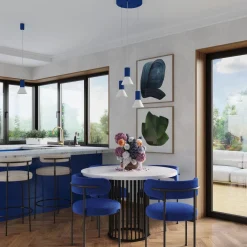 Lampa wisząca ESTRIA 1 biała/ultramaryna (SL.1874) - Sollux Lighting