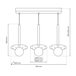 Lampa wisząca FUTURA 3 listwa (MLP8914) - Milagro