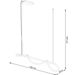Lampa wisząca GALAKSE 148 czarna LED 2700-6500K (TH.280) - Thoro Lighting