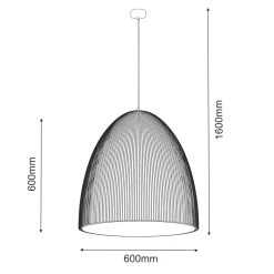 Lampa wisząca GANDRA duża czarna (5027) - Shilo