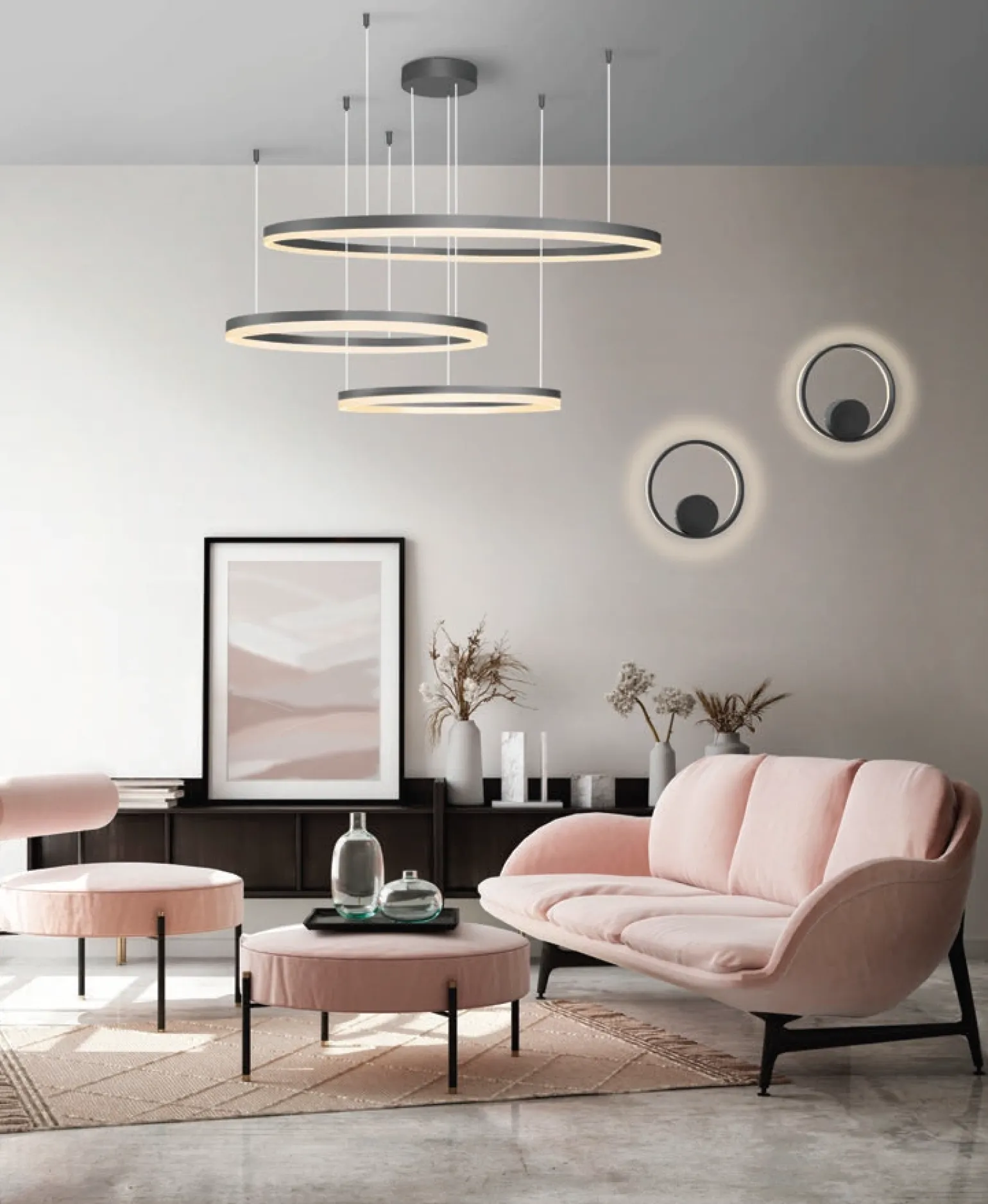 Lampa wisząca HALO PENDANT czarna 100+80+60 BK (AZ4707) - Azzardo