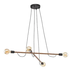 Lampa wisząca HELIX WOOD ORZECH 4 PŁ (4949) - TK Lighting