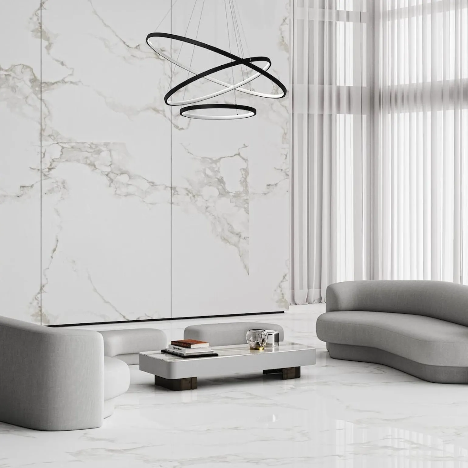 Lampa wisząca HOOP BLACK 93W LED (ML1543) - Milagro