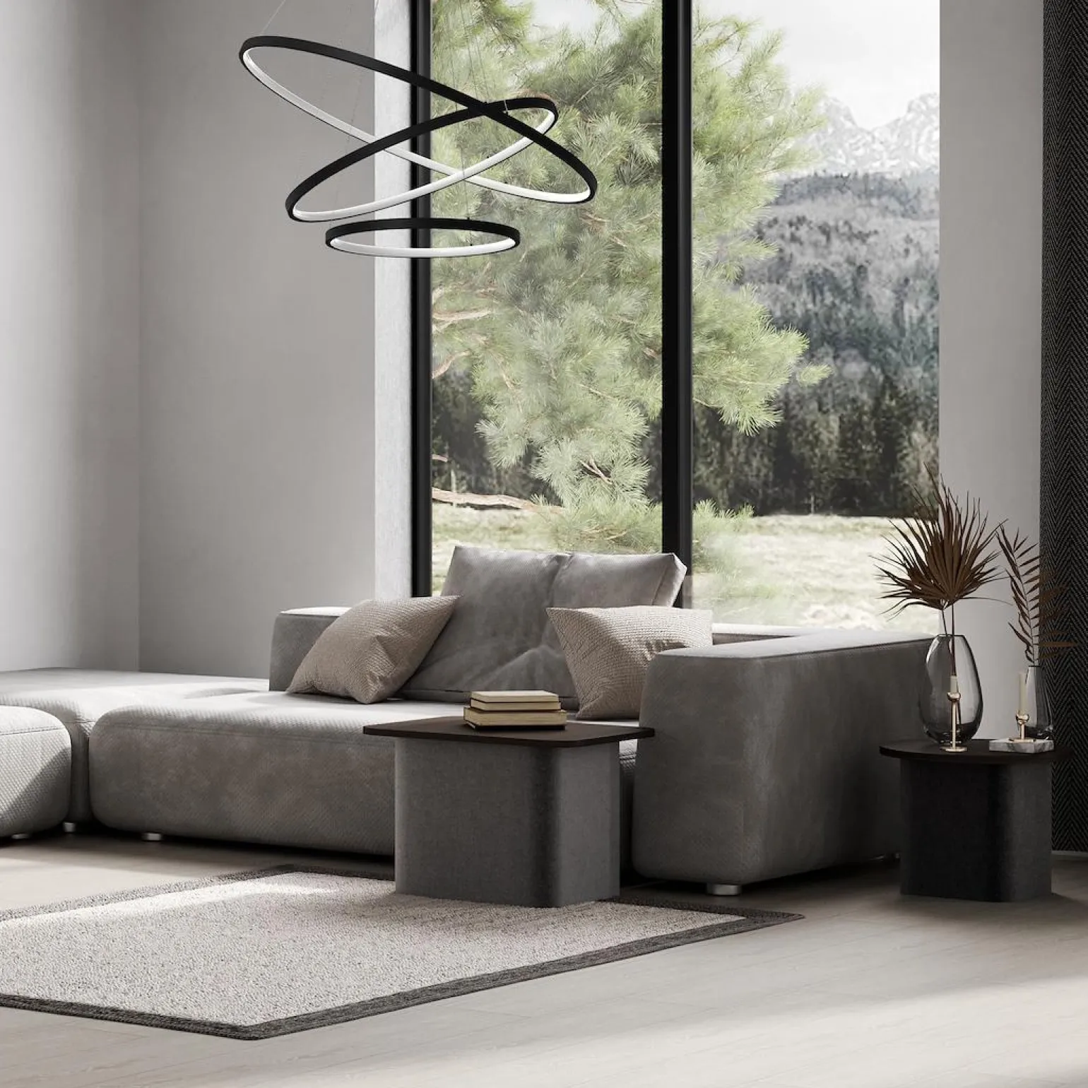 Lampa wisząca HOOP BLACK 93W LED (ML1543) - Milagro