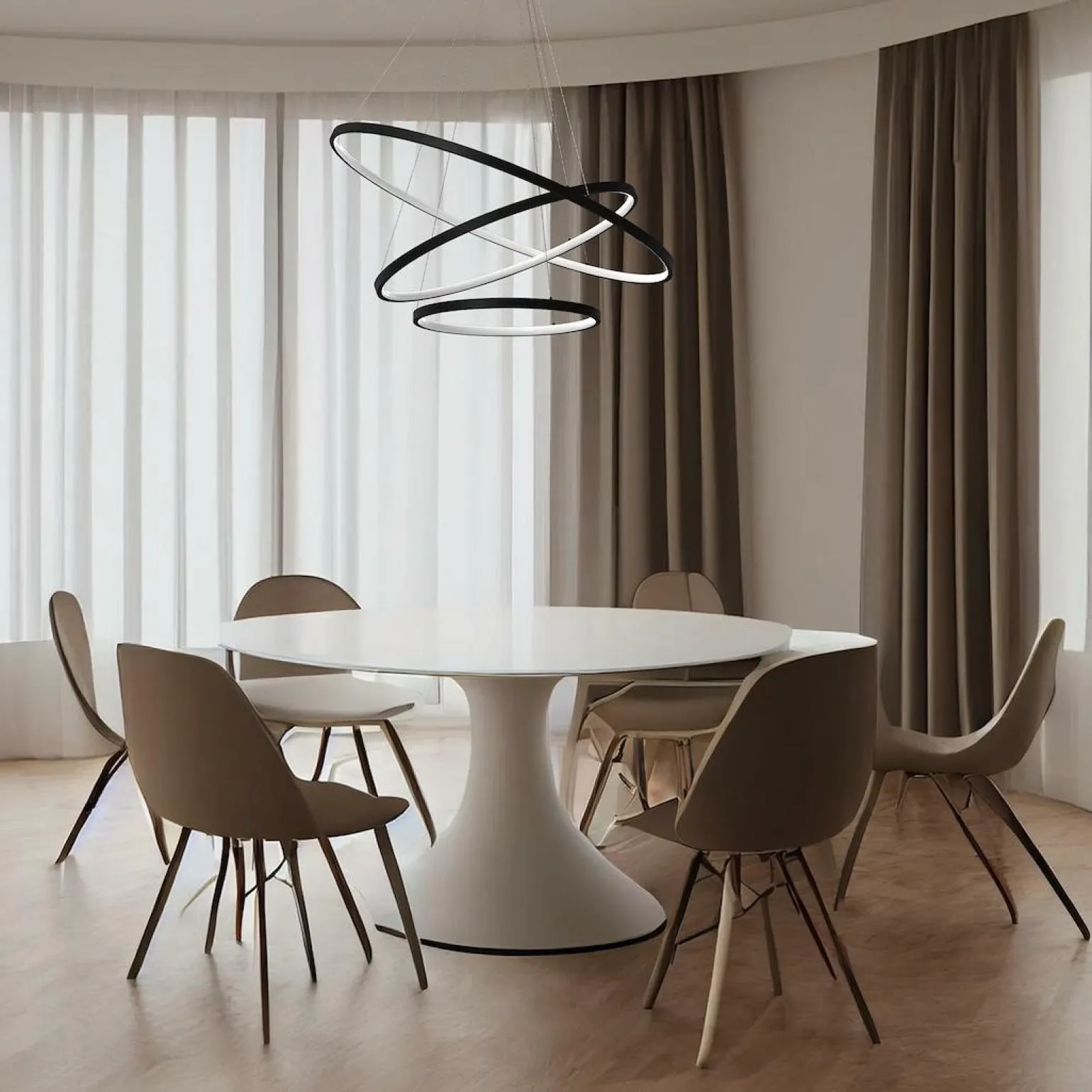 Lampa wisząca HOOP BLACK 93W LED (ML1543) - Milagro