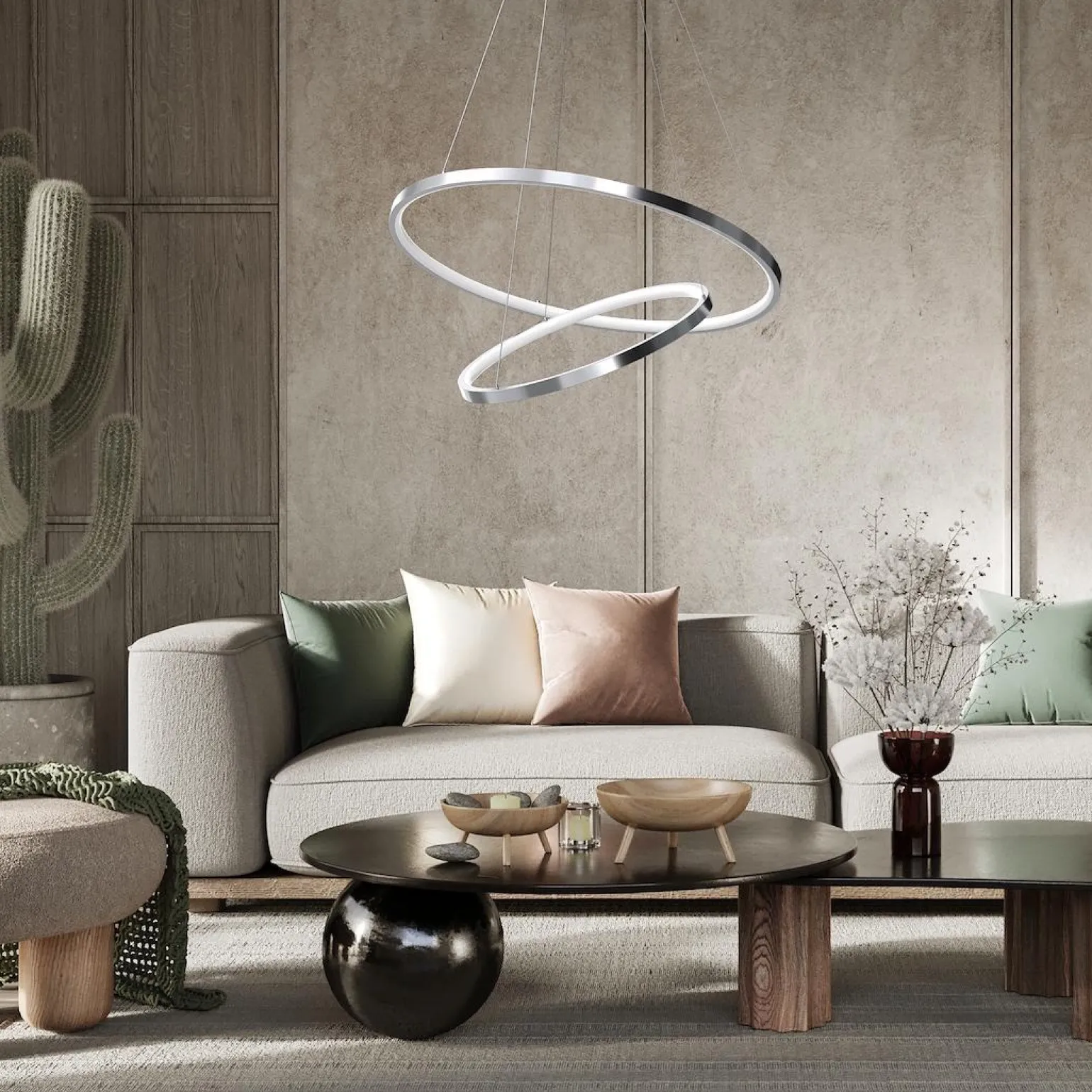 Lampa wisząca HOOP CHROME 51W LED (ML1550) - Milagro