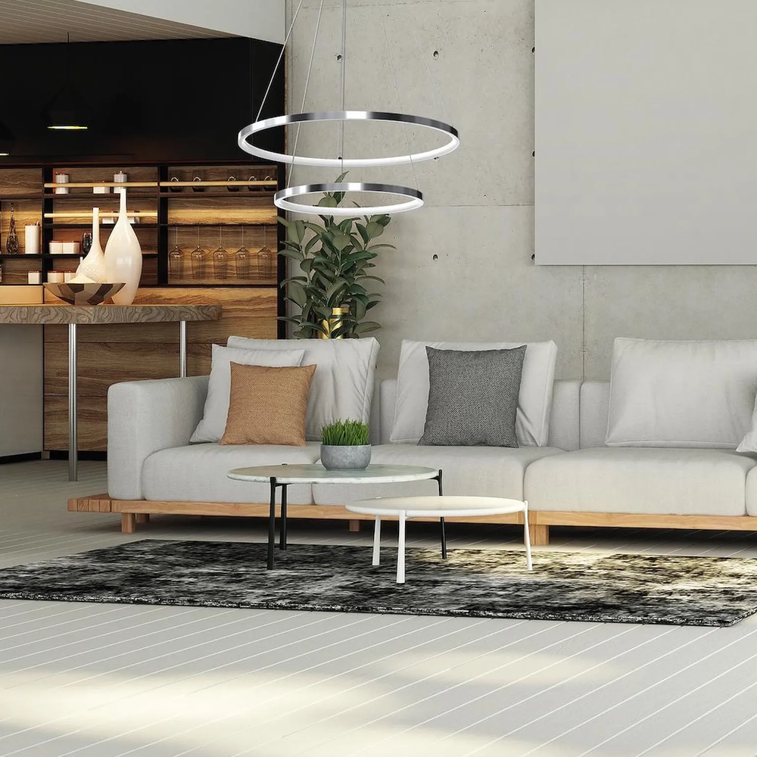 Lampa wisząca HOOP CHROME 51W LED (ML1550) - Milagro