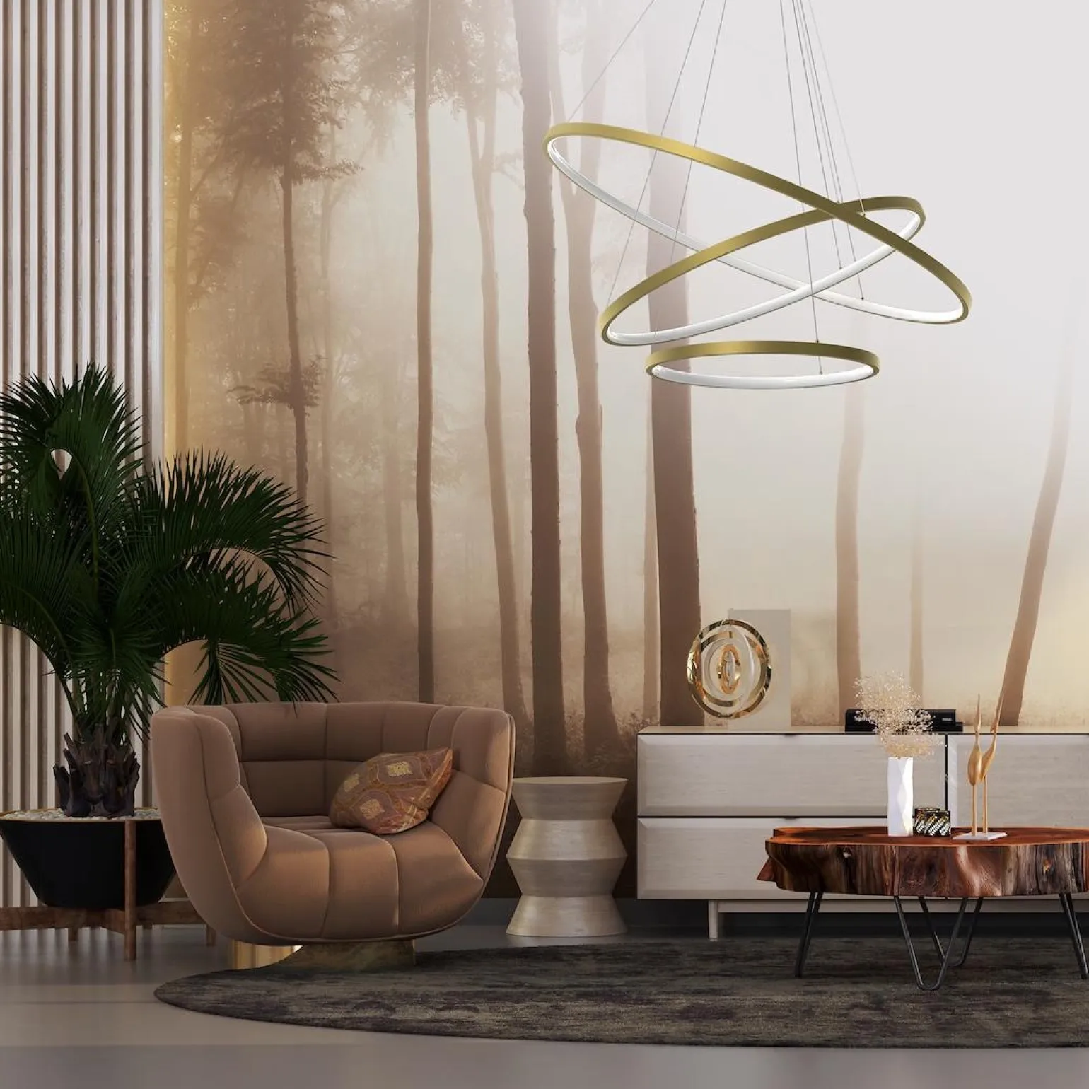 Lampa wisząca HOOP GOLD 93W LED (ML1547) - Milagro