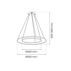 Lampa wisząca HOOP GOLD 51W LED (ML1546) - Milagro