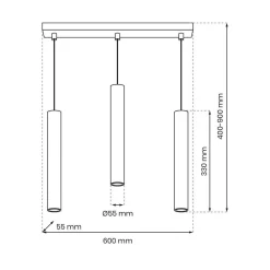 Lampa wisząca HUDSON BLACK 3xGU10 (MLP8792) - Milagro