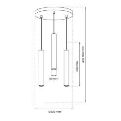 Lampa wisząca HUDSON WHITE 3xGU10 (MLP8800) - Milagro
