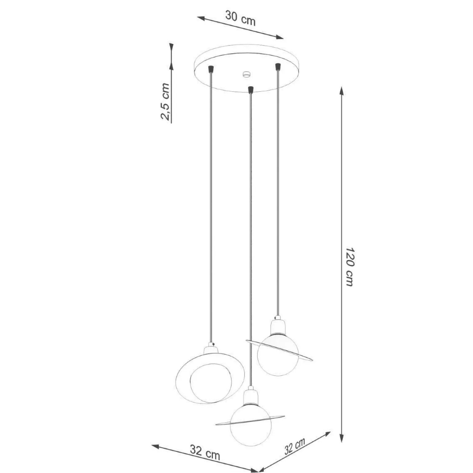 Lampa wisząca HYPERION 3P biały (SL.1357) - Sollux Lighting
