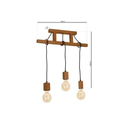 Lampa Wisząca JACK 3xE27 Dąb (MLP4357) - Milagro