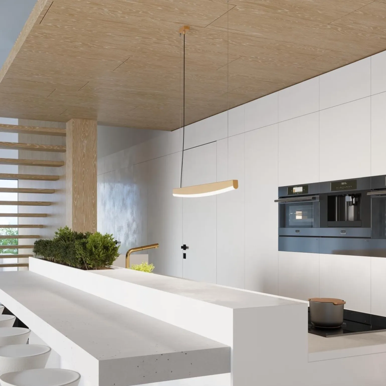 Lampa wisząca JORUN 120 złota LED 4000K (TH.321) - Thoro Lighting