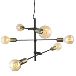 Lampa wisząca JOSEFINE Nordlux E27 6X28W Metal Czarny mat