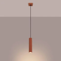 Lampa wisząca KARBON 1 ochra czerwona (SL.1630) - Sollux Lighting