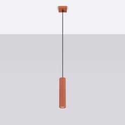 Lampa wisząca KARBON 1 ochra czerwona (SL.1630) - Sollux Lighting