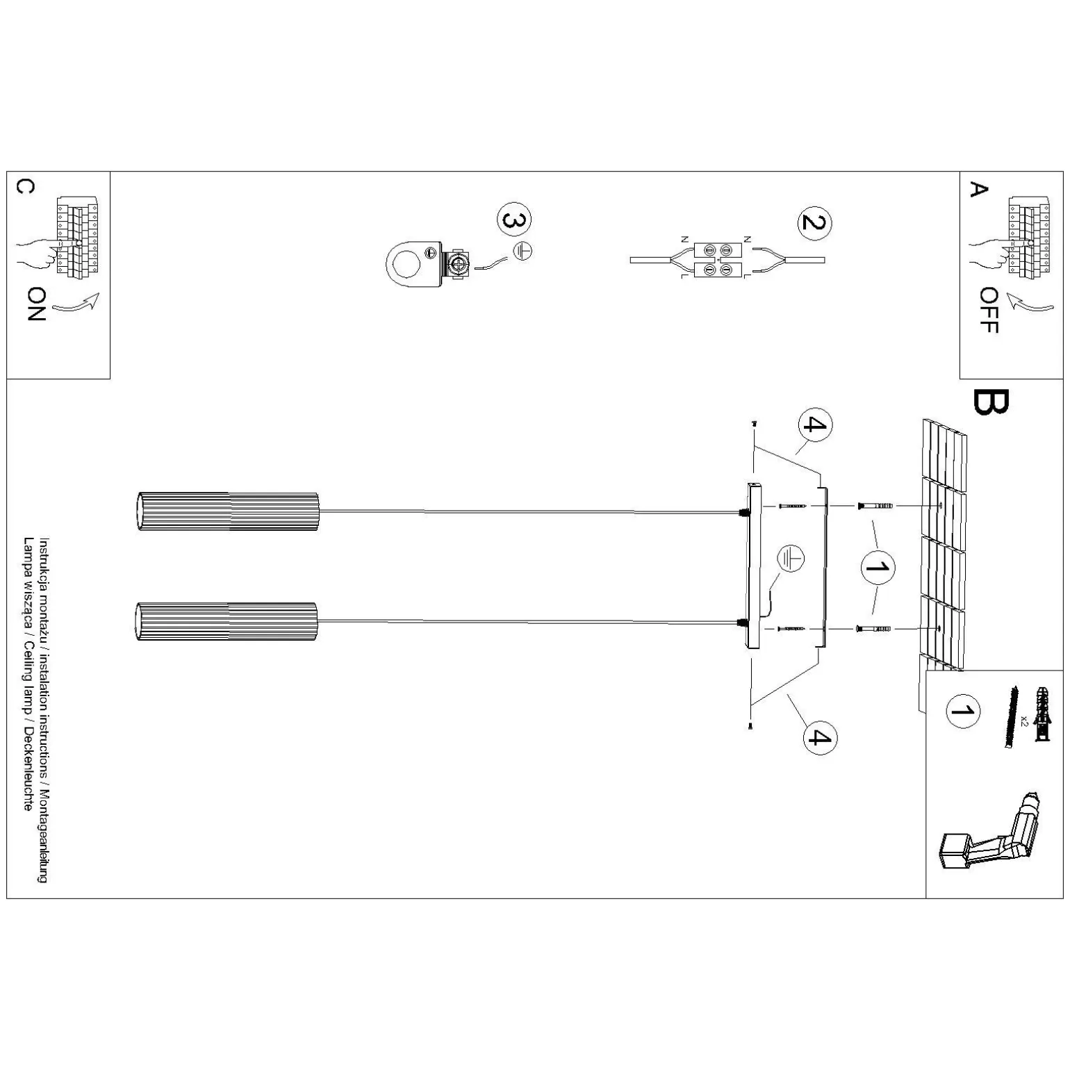Lampa wisząca KARBON 2 taupe (SL.1773) - Sollux Lighting