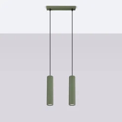 Lampa wisząca KARBON 2 zielona oliwka (SL.1612) - Sollux Lighting