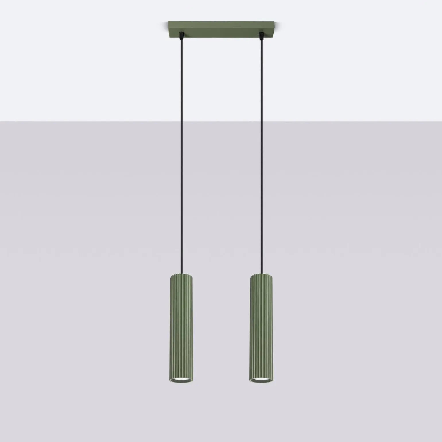 Lampa wisząca KARBON 2 zielona oliwka (SL.1612) - Sollux Lighting