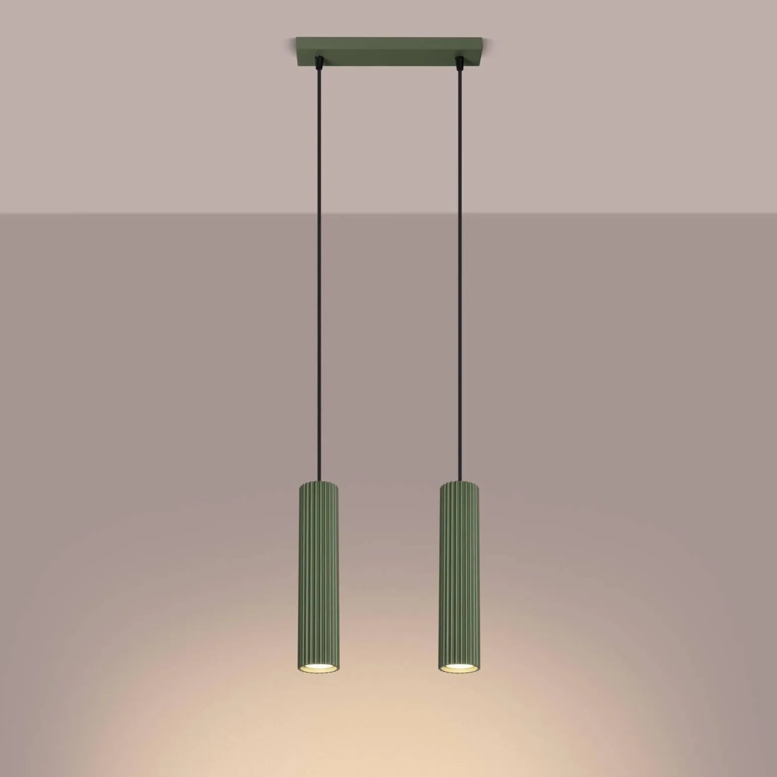 Lampa wisząca KARBON 2 zielona oliwka (SL.1612) - Sollux Lighting