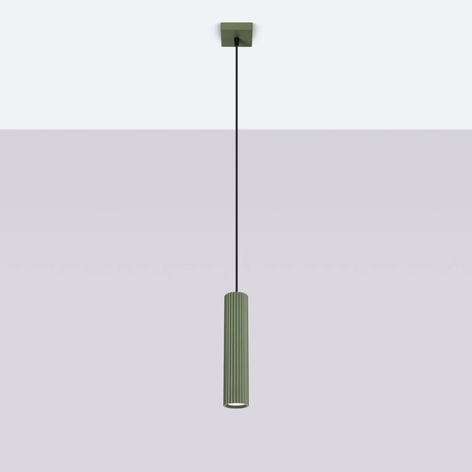 Lampa wisząca KARBON 1 zielony oliwkowy (SL.1611) - Sollux Lighting