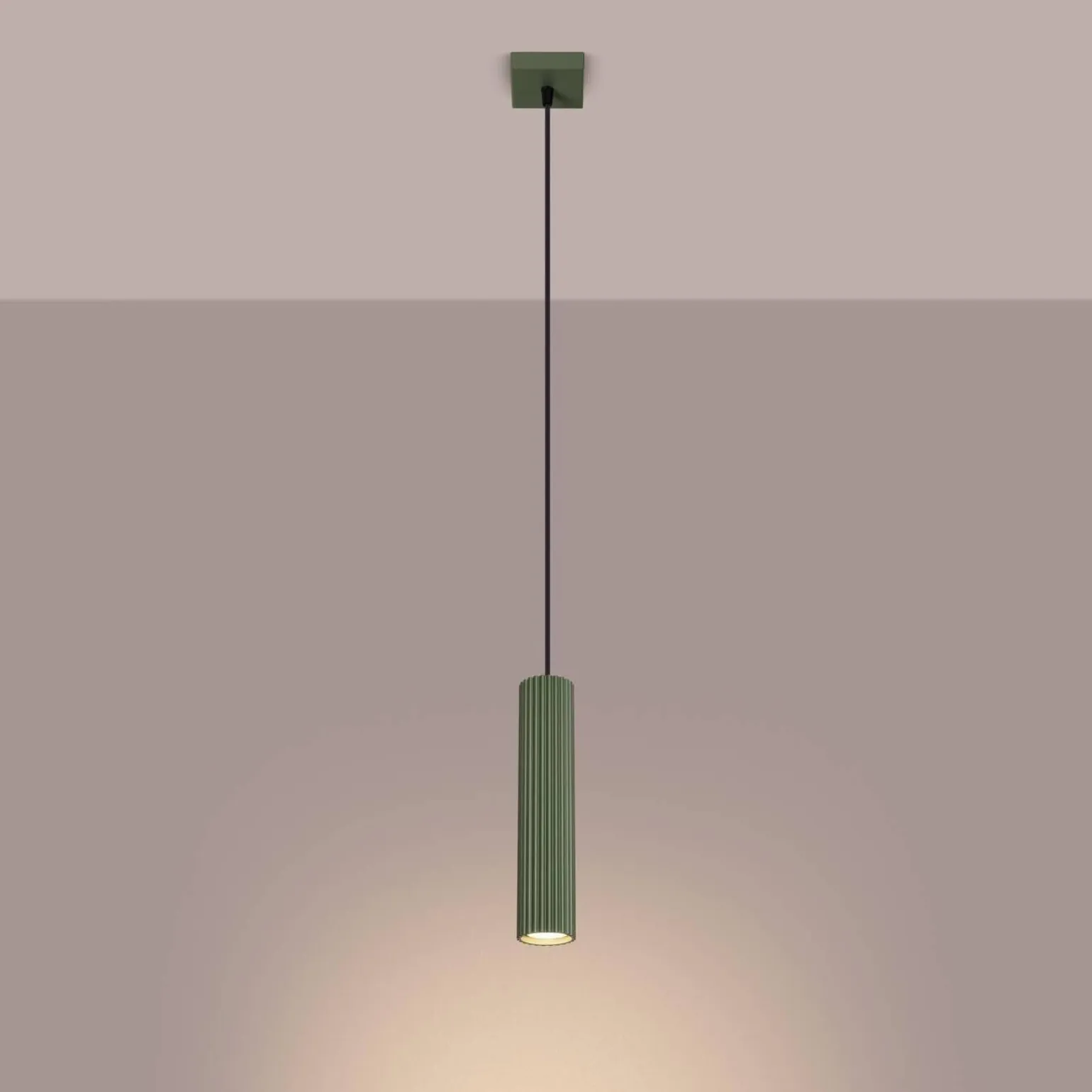 Lampa wisząca KARBON 1 zielony oliwkowy (SL.1611) - Sollux Lighting