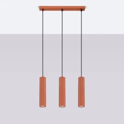 Lampa wisząca KARBON 3L ochra czerwona (SL.1632) - Sollux Lighting