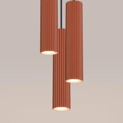 Lampa wisząca KARBON 3P ochra czerwona (SL.1633) - Sollux Lighting