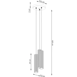 Lampa wisząca KARBON 3P taupe (SL.1775) - Sollux Lighting