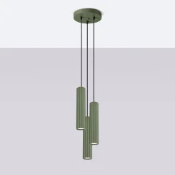 Lampa wisząca KARBON 3P zielona oliwka (SL.1614) - Sollux Lighting
