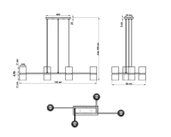 Lampa wisząca KUKKIA czarna (TH.004CZ) - Thoro Lighting