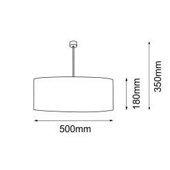 Lampa wisząca Lamego O Z - Czarna (500 mmm) (5184) - Shilo