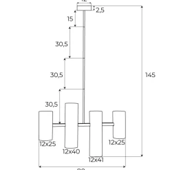Lampa wisząca LAXER czarna (P0501) - MAXLIGHT