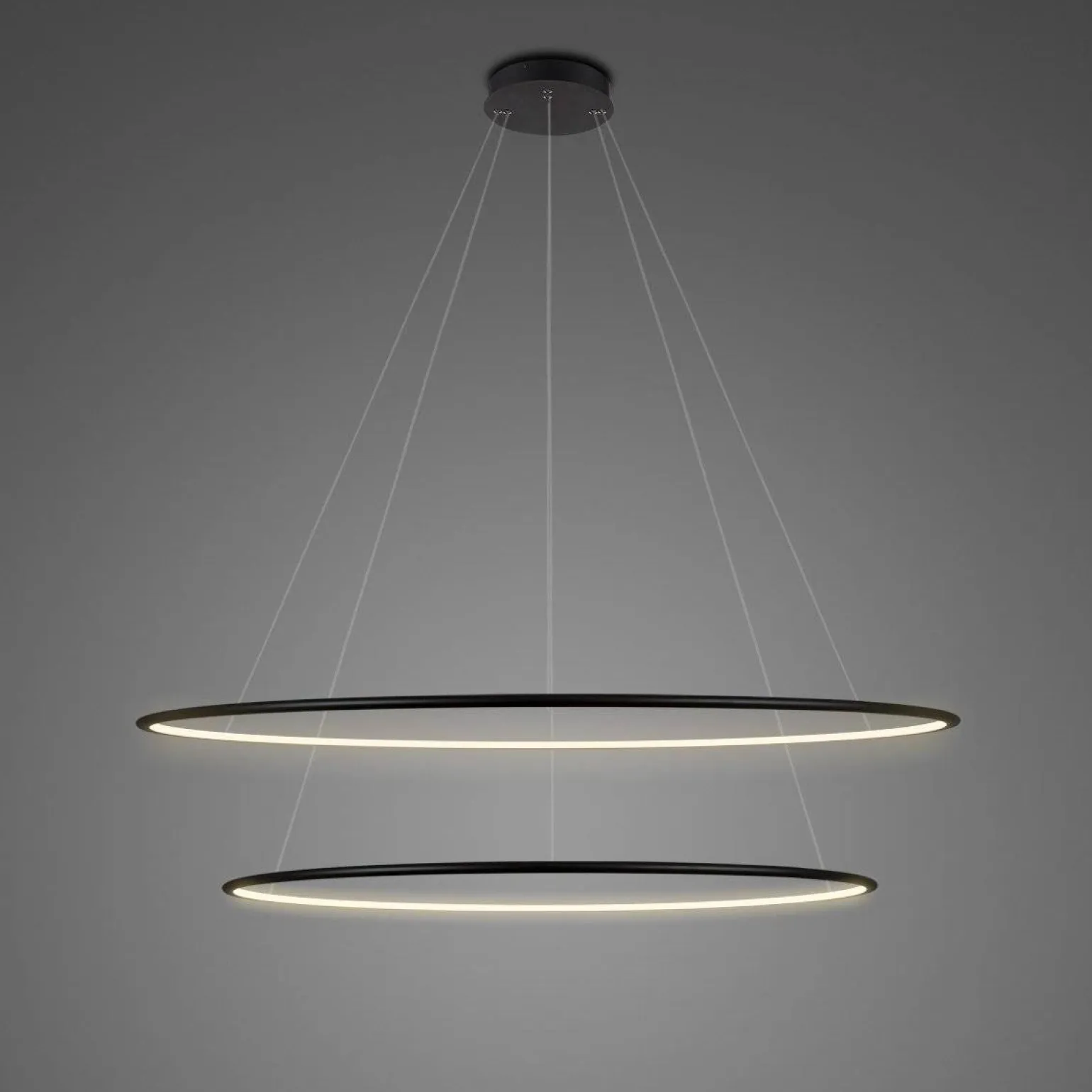 Lampa wisząca Ledowe Okręgi No. 2 Φ100 cm in 3k czarna ściemnialna Altavola Design (LA074/P_100_in_3k_black_dimm) - ALTAVOLA DESIGN