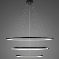 Lampa wisząca Ledowe Okręgi No.3 Φ100 cm in 3k czarna ściemnialna Altavola Design (LA075/P_100_in_3k_black_dimm) - ALTAVOLA DESIGN