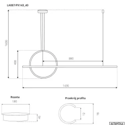 Lampa wisząca LINEA No.2 Φ40 cm czarna 4k Altavola Design (LA087/PX143_40_4k_30W_black) - ALTAVOLA DESIGN