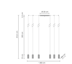 Lampa wisząca LINEA-9 (XT005-9P) - Step into Design