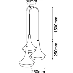 Lampa wisząca Mahaka 3 - Biała (500 mm) (5177) - Shilo