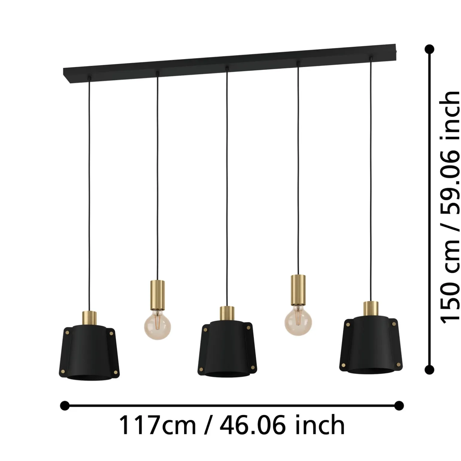 Lampa wisząca MAJAGUA czarna (390115) - EGLO